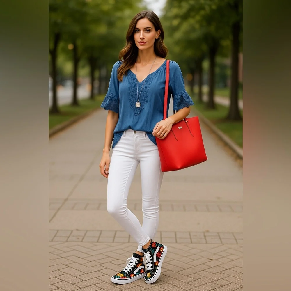 Vans Floral High-Top Sneakers Women’s 7.5 – Retro Flower Print Skate Shoes - Picture 4 of 4